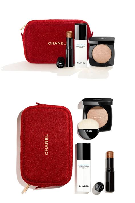 chanel makeup gift set bag|chanel lipstick set with bag.